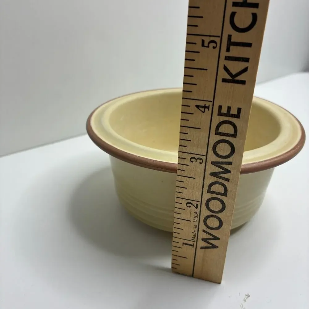 VTG 1984 FTDA Homer Laughlin China Co. Small Cream Yellow Crock Bowl Planter
